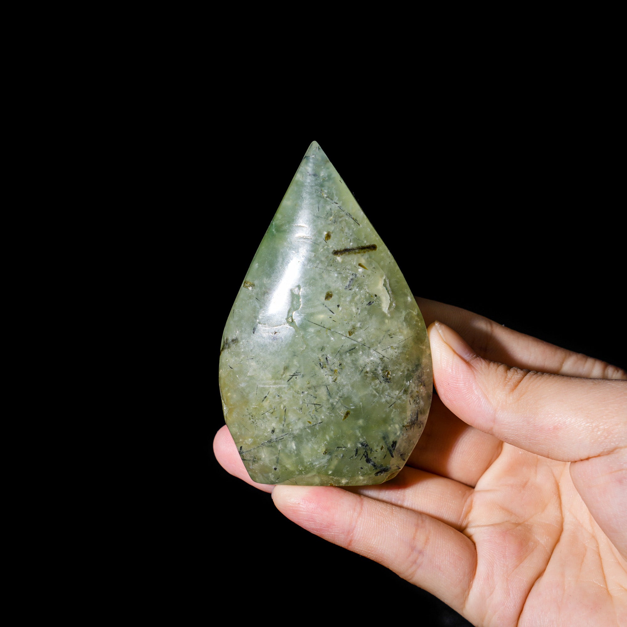 Prehnite Flame Freeform - helmsman - crystal