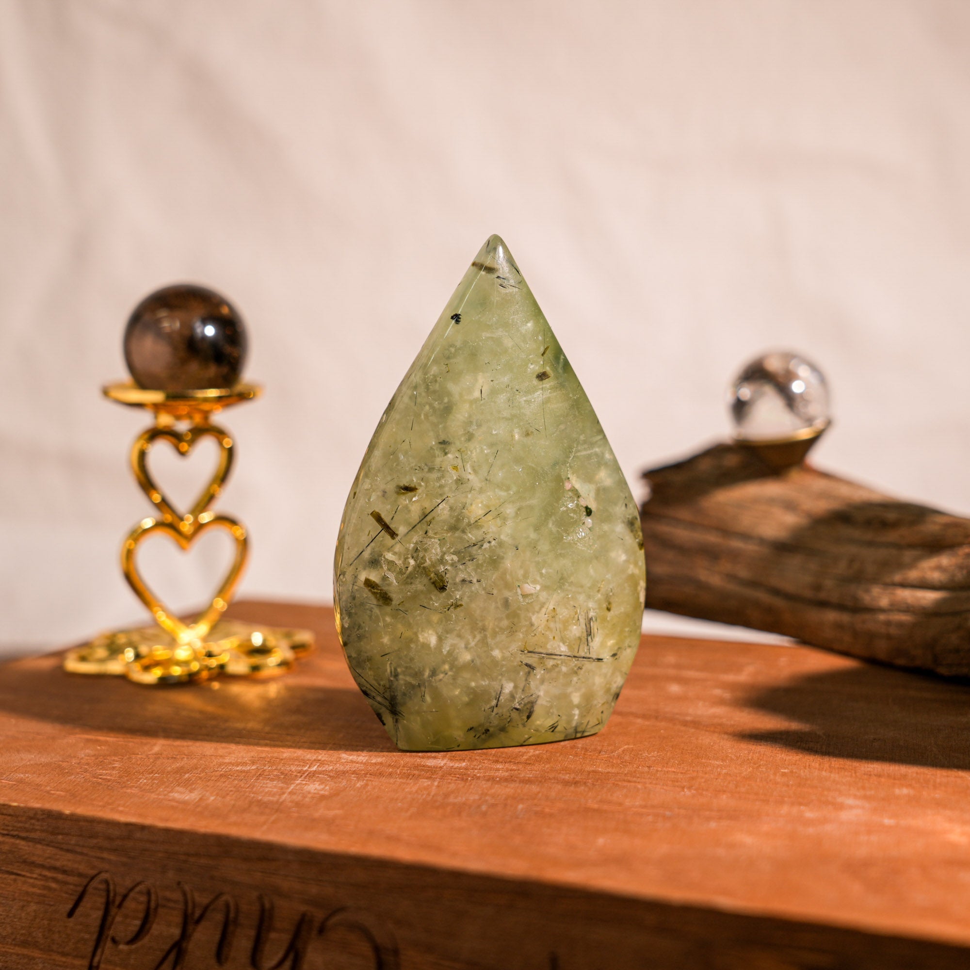 Prehnite Flame Freeform - helmsman - crystal