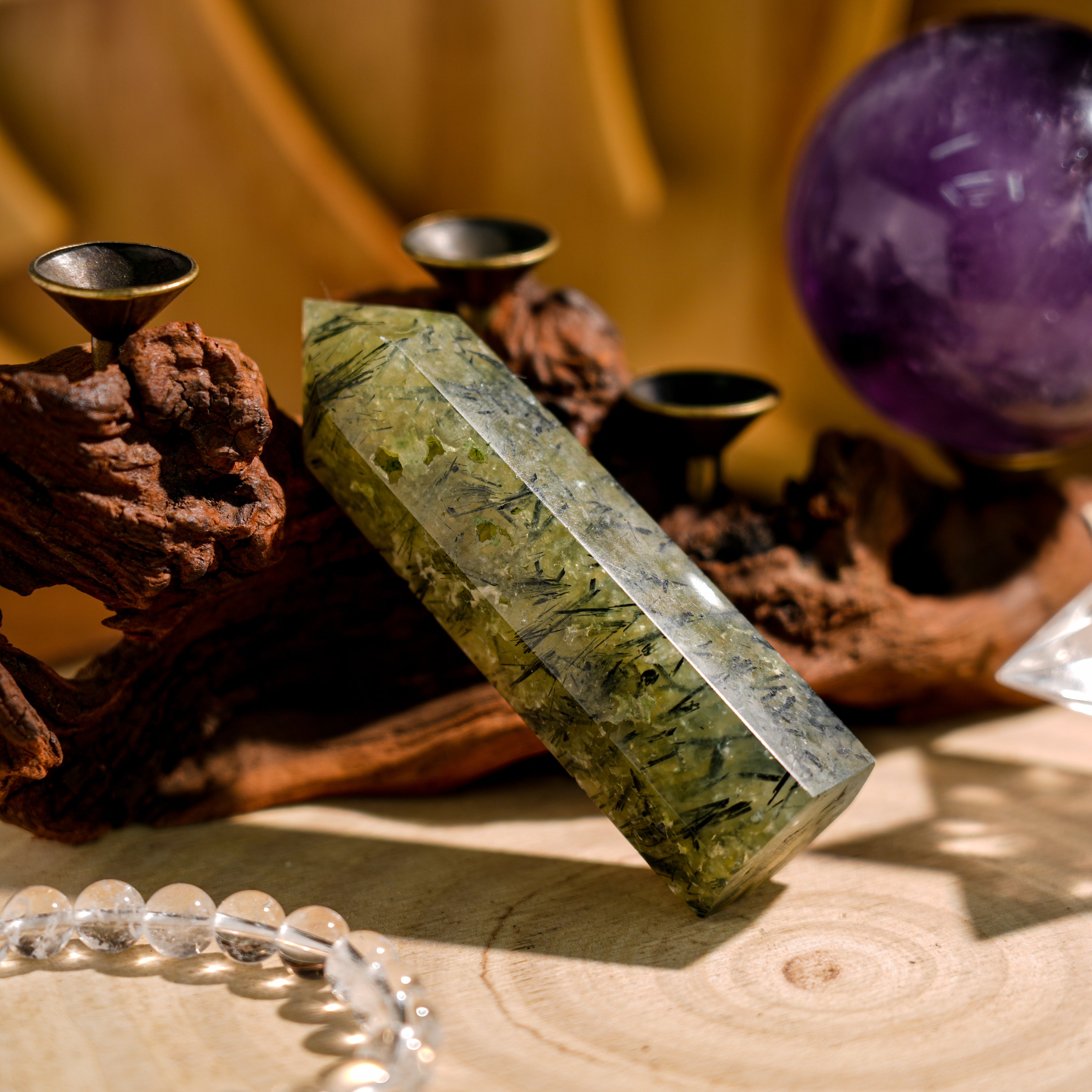 Prehnite Point-Helmsman Crystal