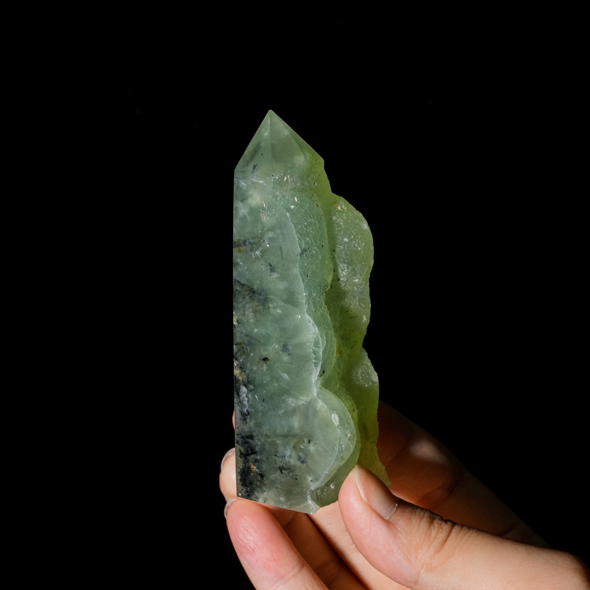Prehnite Tower - helmsman - crystal