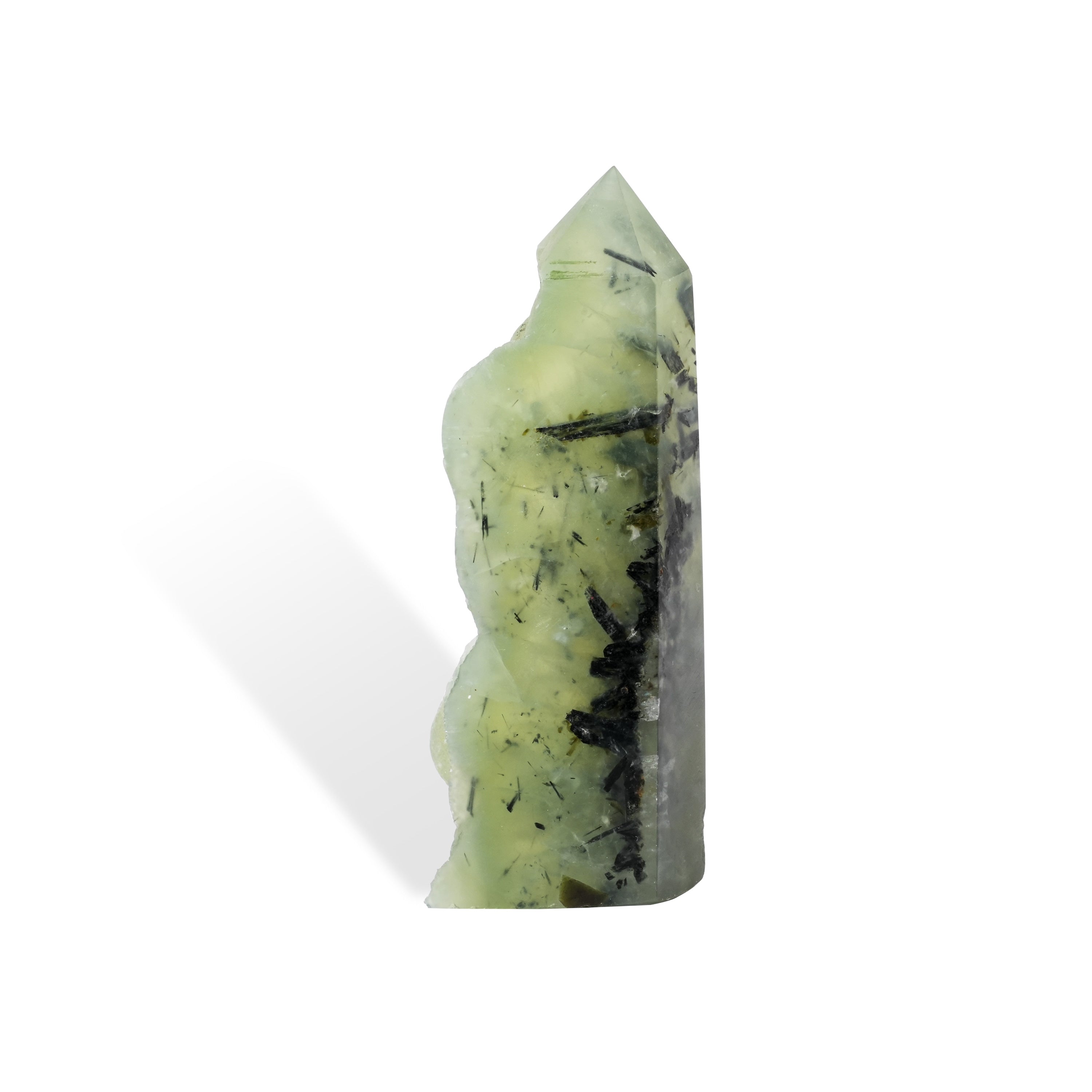 Prehnite Tower-Helmsman Crystal