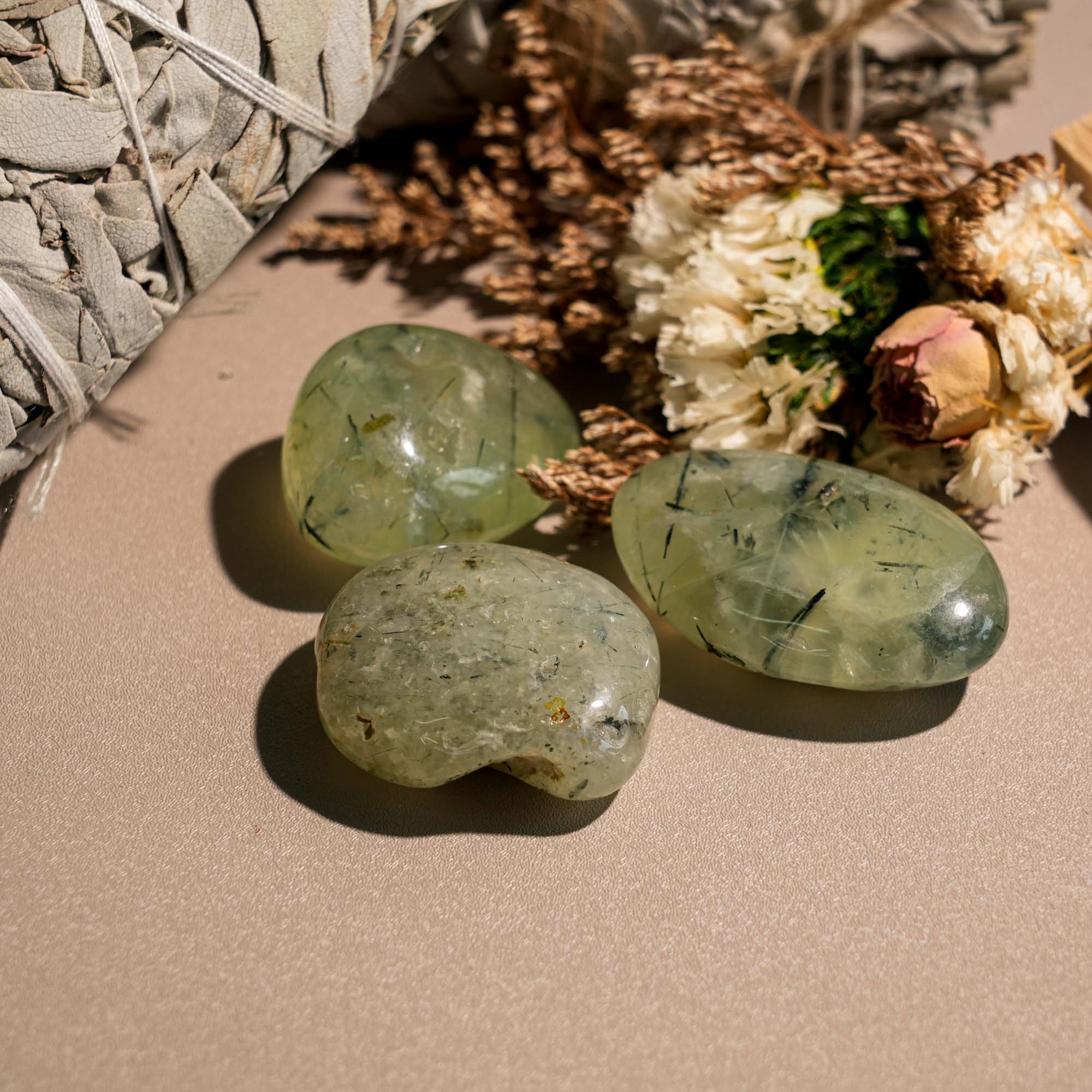 Prehnite Tumbled Stone Set - helmsman - crystal