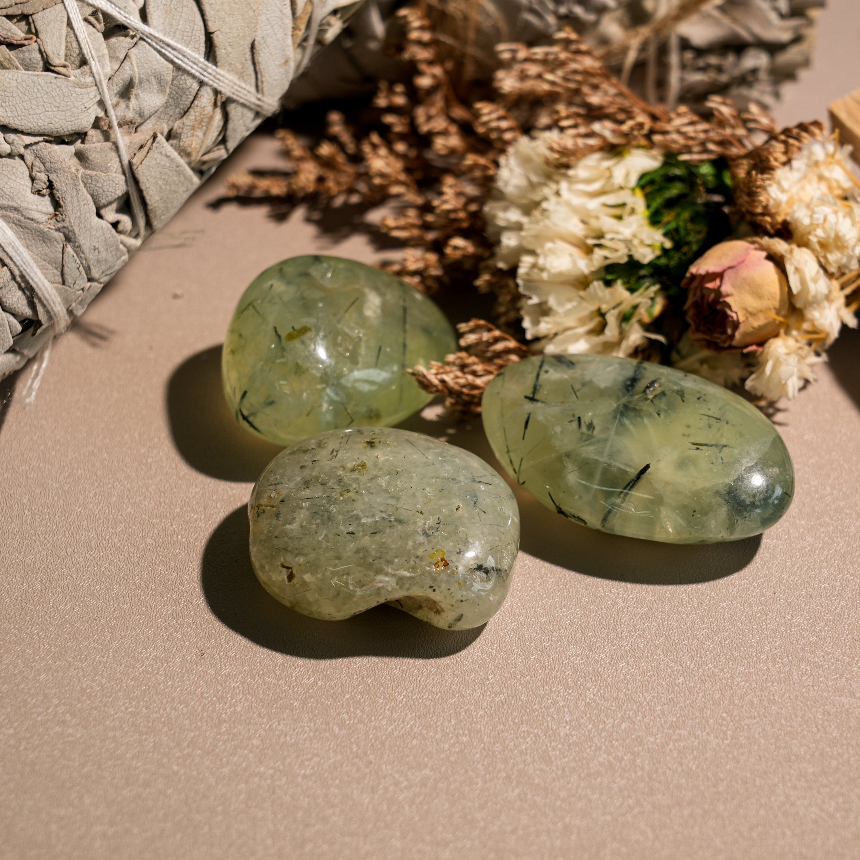 Prehnite Tumbled Stone Set-Helmsman Crystal