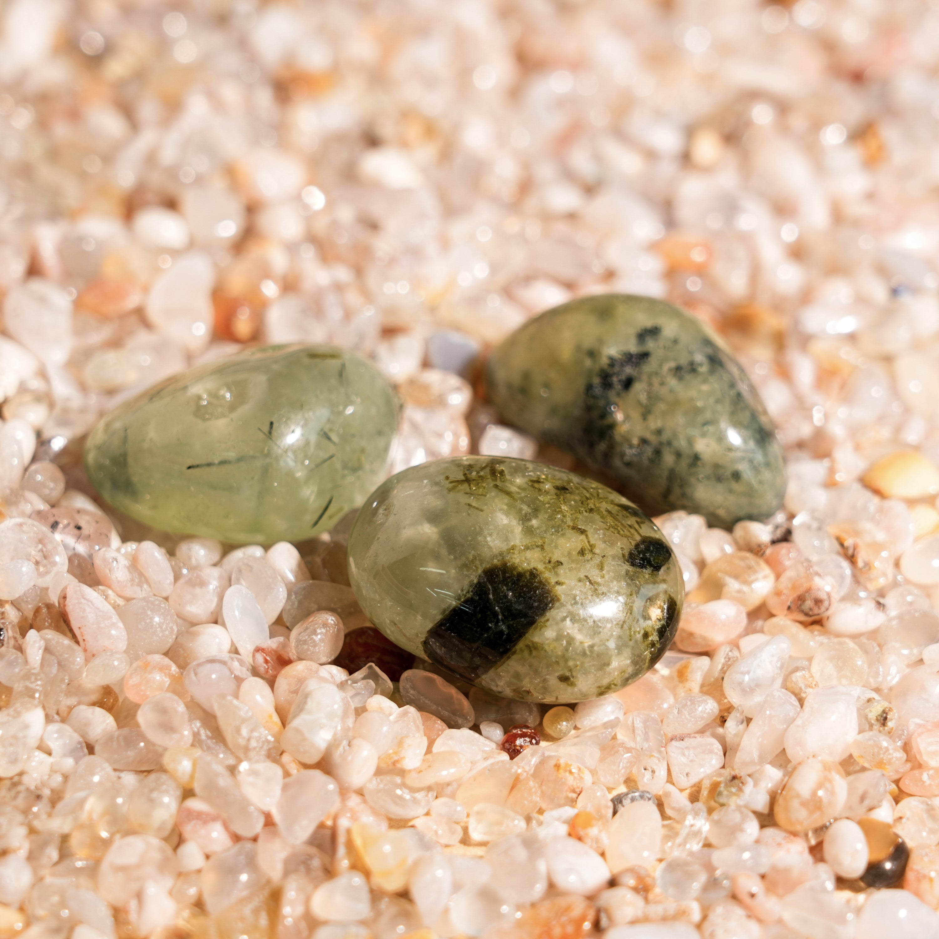 Prehnite Tumbled Stone Set-Helmsman Crystal