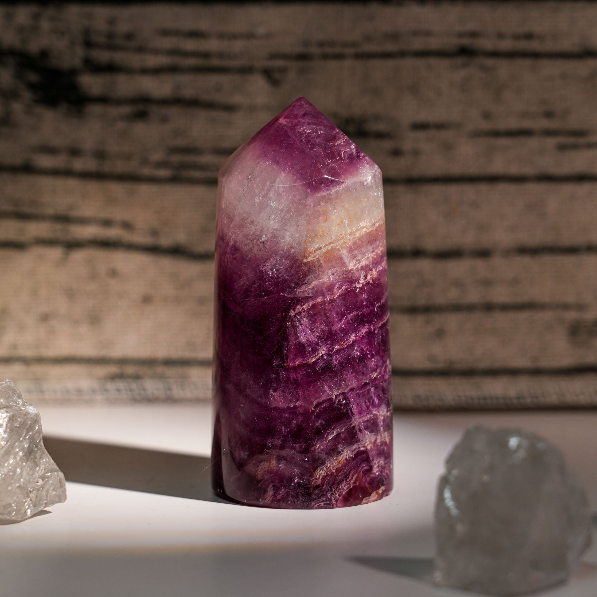 Purple Fluorite Point - helmsman - crystal