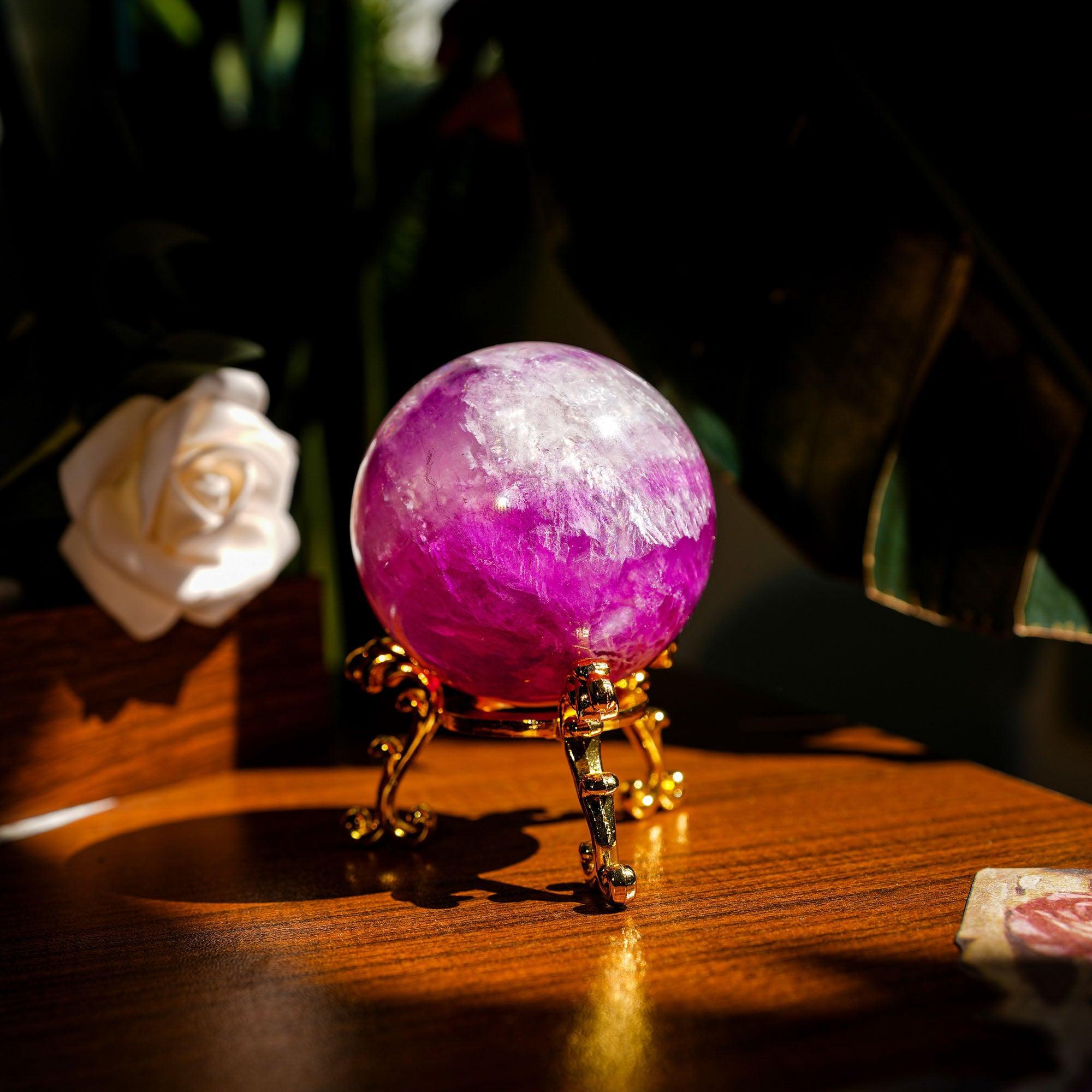 Purple Fluorite Sphere - helmsman - crystal