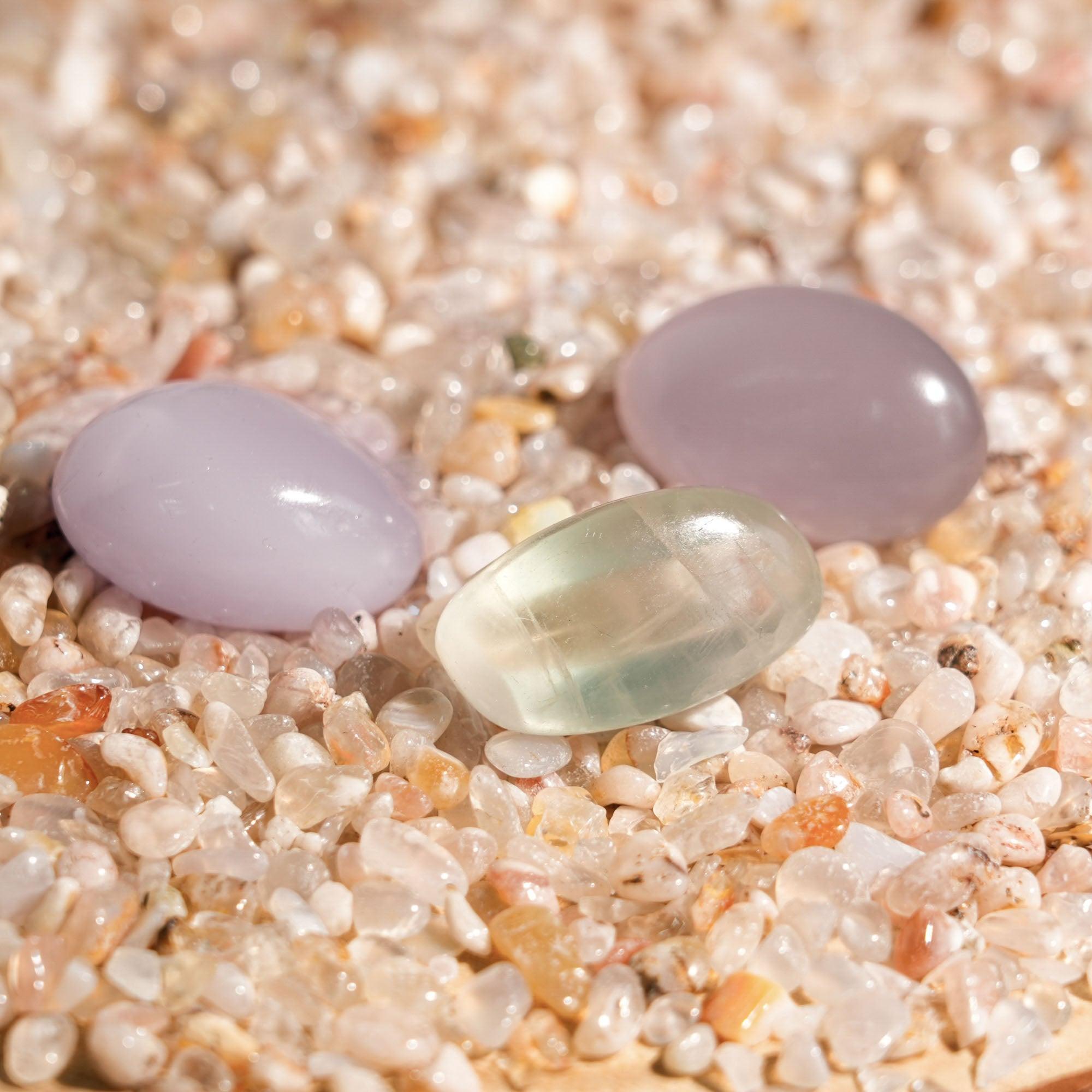 Purple Fluorite Tumbled Stone Set - helmsman - crystal