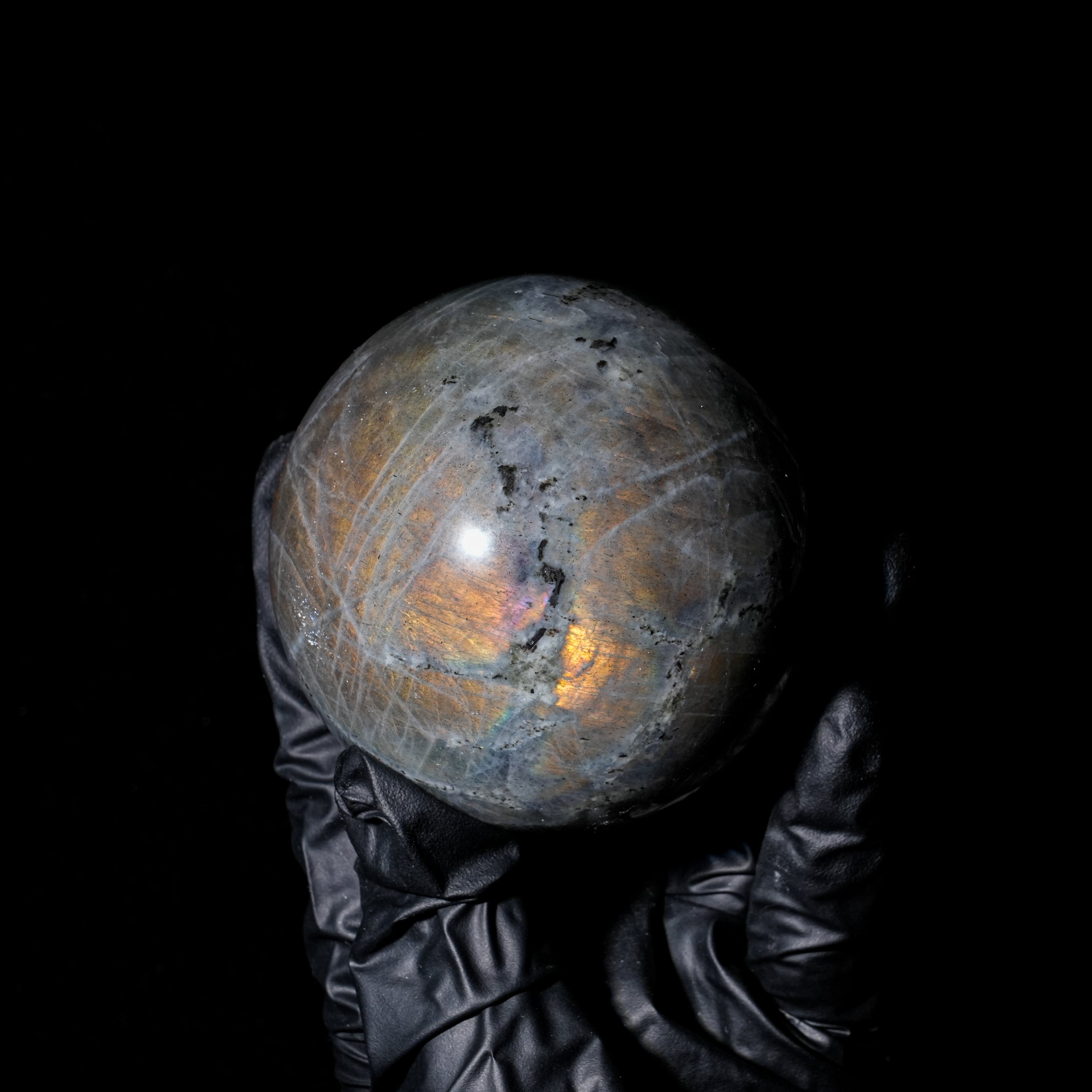 Purple Labradorite Sphere - Helmsman Crystal - Healing Crystal