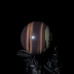 Purple Pottery Sphere - helmsman - crystal