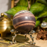 Purple Pottery Sphere - helmsman - crystal