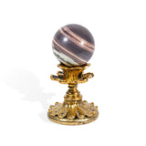 Purple Pottery Sphere - helmsman - crystal