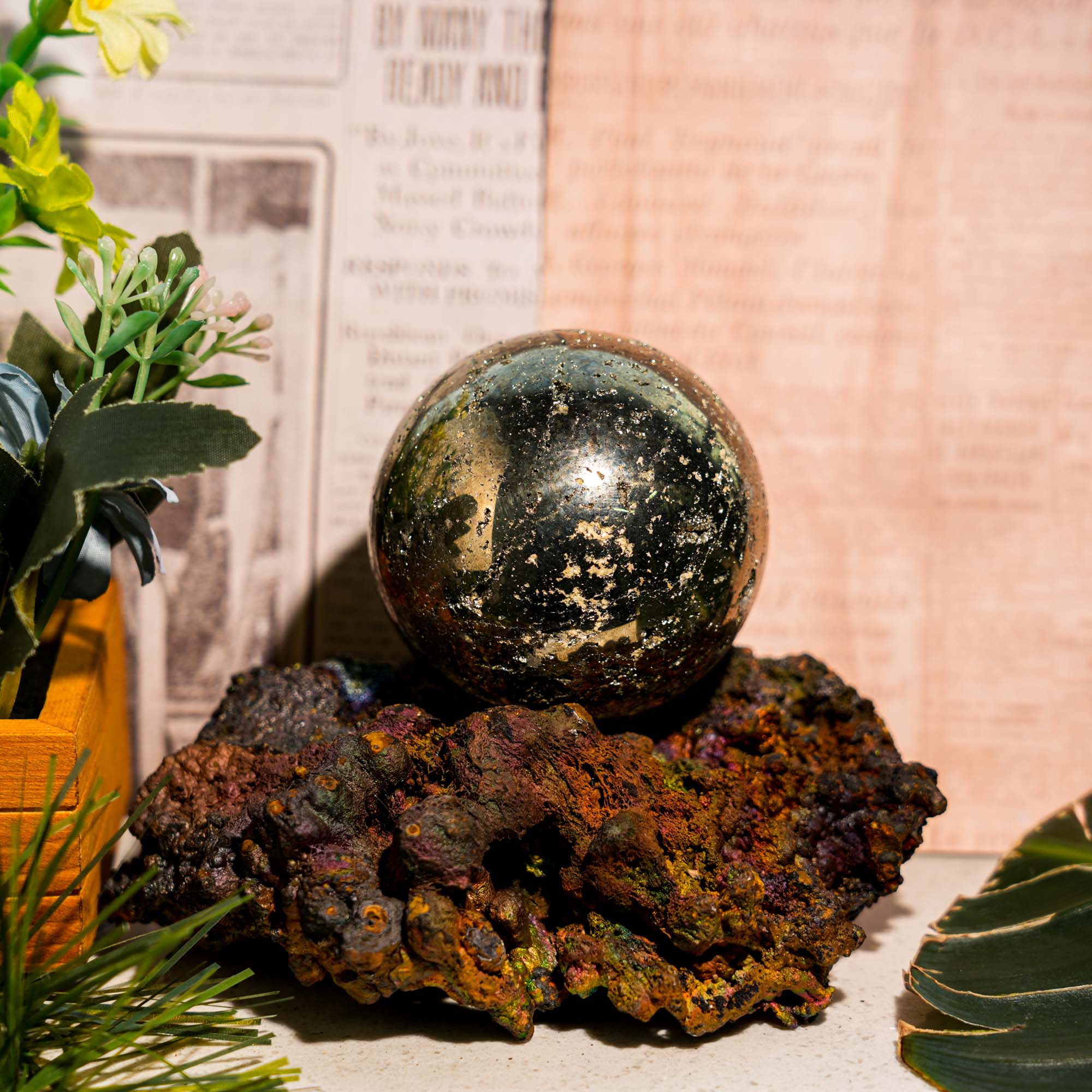 Pyrite Sphere - helmsman - crystal