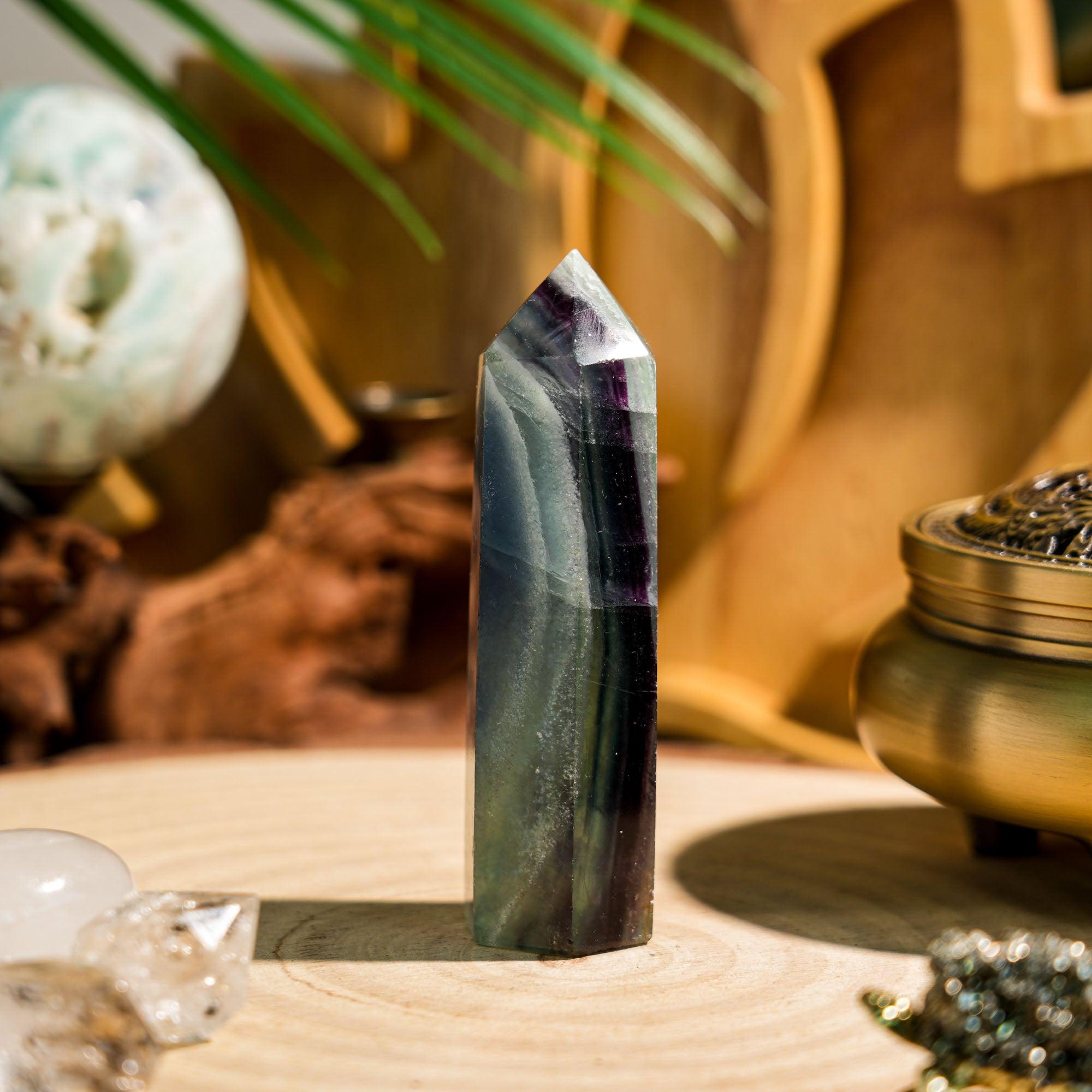 Rainbow Fluorite Point - helmsman - crystal