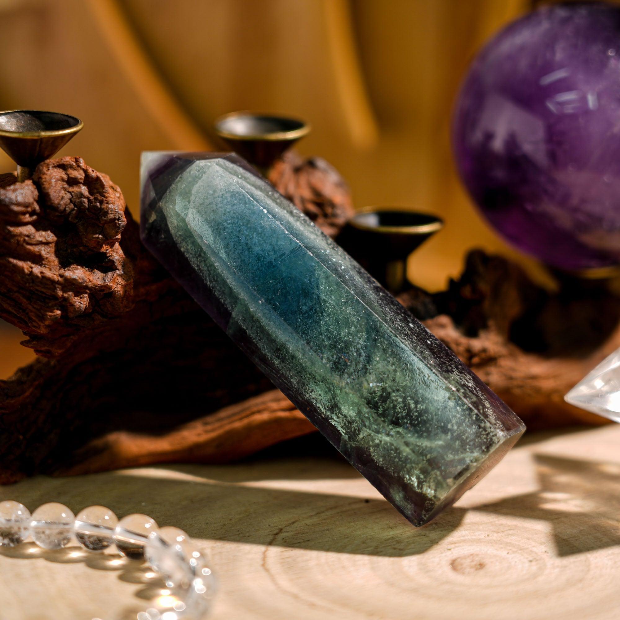 Rainbow Fluorite Point - helmsman - crystal