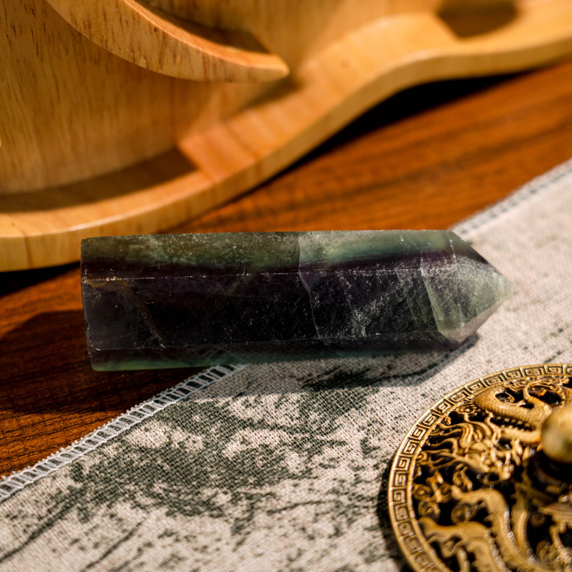 Rainbow Fluorite Point - helmsman - crystal