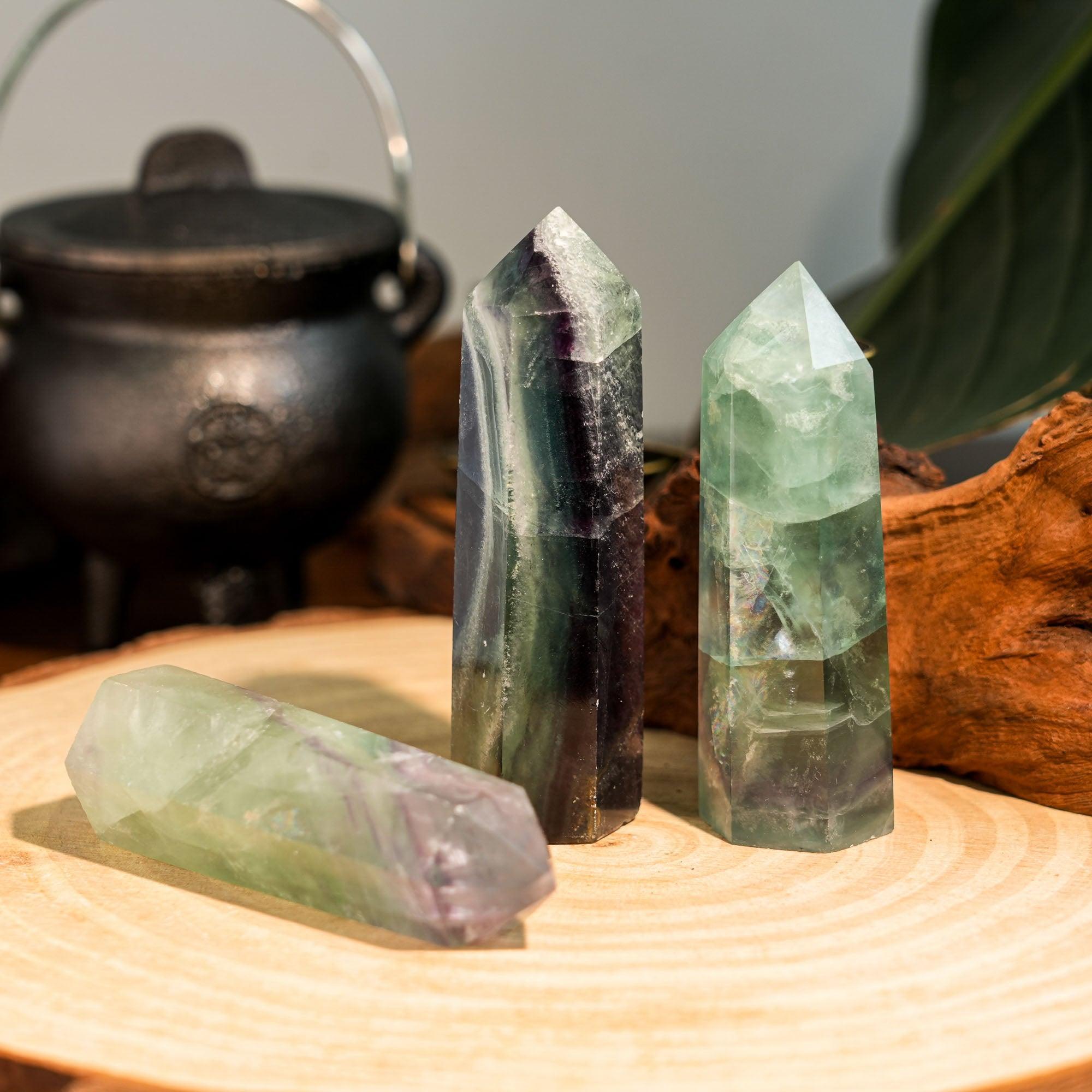 Rainbow Fluorite Point - helmsman - crystal
