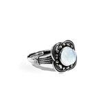 Rainbow Moonstone Ring - helmsman - crystal