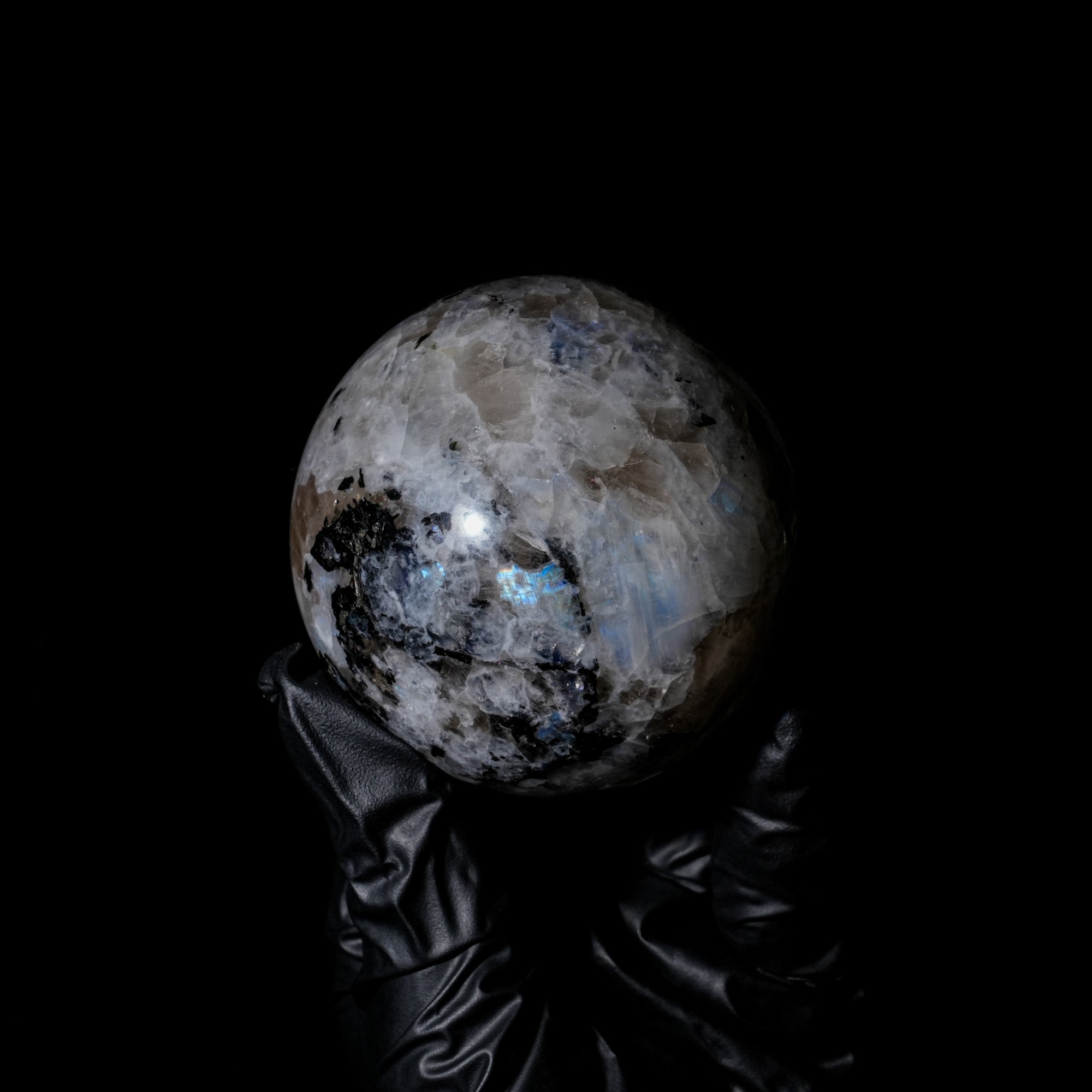 Rainbow Moonstone Sphere - helmsman - crystal