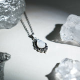 Rainbow Moonstone Teardrop Pendant Necklace - helmsman - crystal