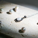 Rainbow Moonstone Teardrop Pendant Necklace - helmsman - crystal