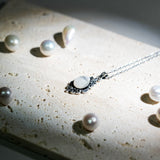 Rainbow Moonstone Teardrop Pendant Necklace - helmsman - crystal