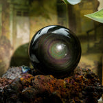 Rainbow Obsidian Sphere - helmsman - crystal