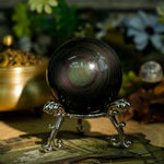 Rainbow Obsidian Sphere - helmsman - crystal