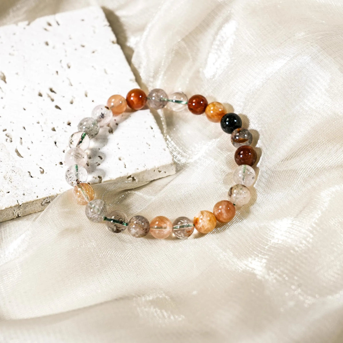 Rainbow Phantom Quartz Bracelet - helmsman - crystal