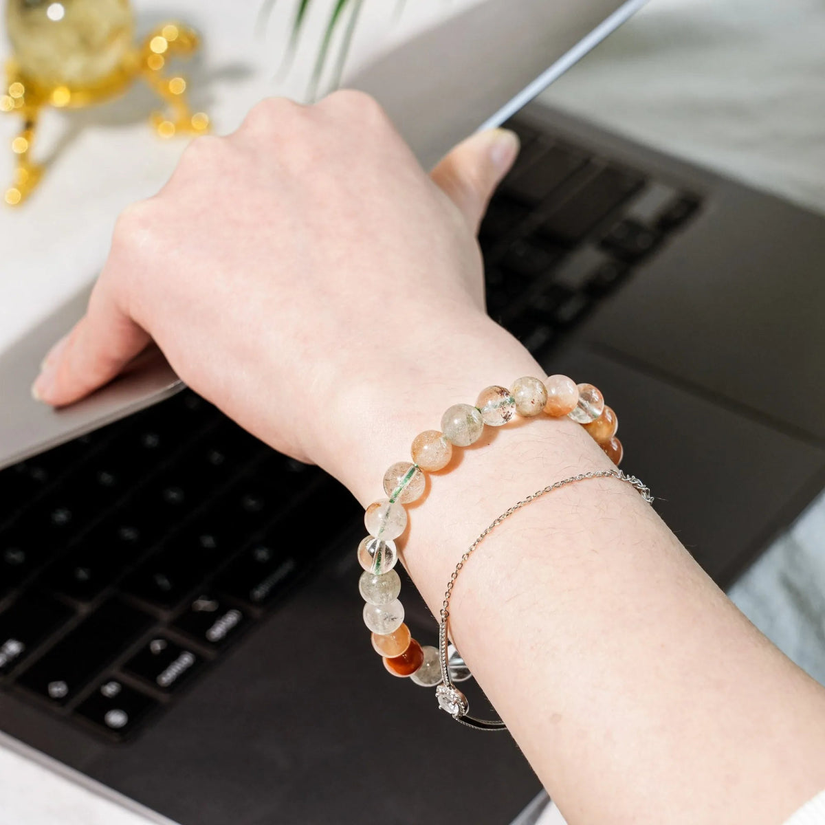 Rainbow Phantom Quartz Bracelet - helmsman - crystal