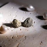 Raw Pyrite Earrings - helmsman - crystal