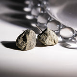 Raw Pyrite Earrings - helmsman - crystal