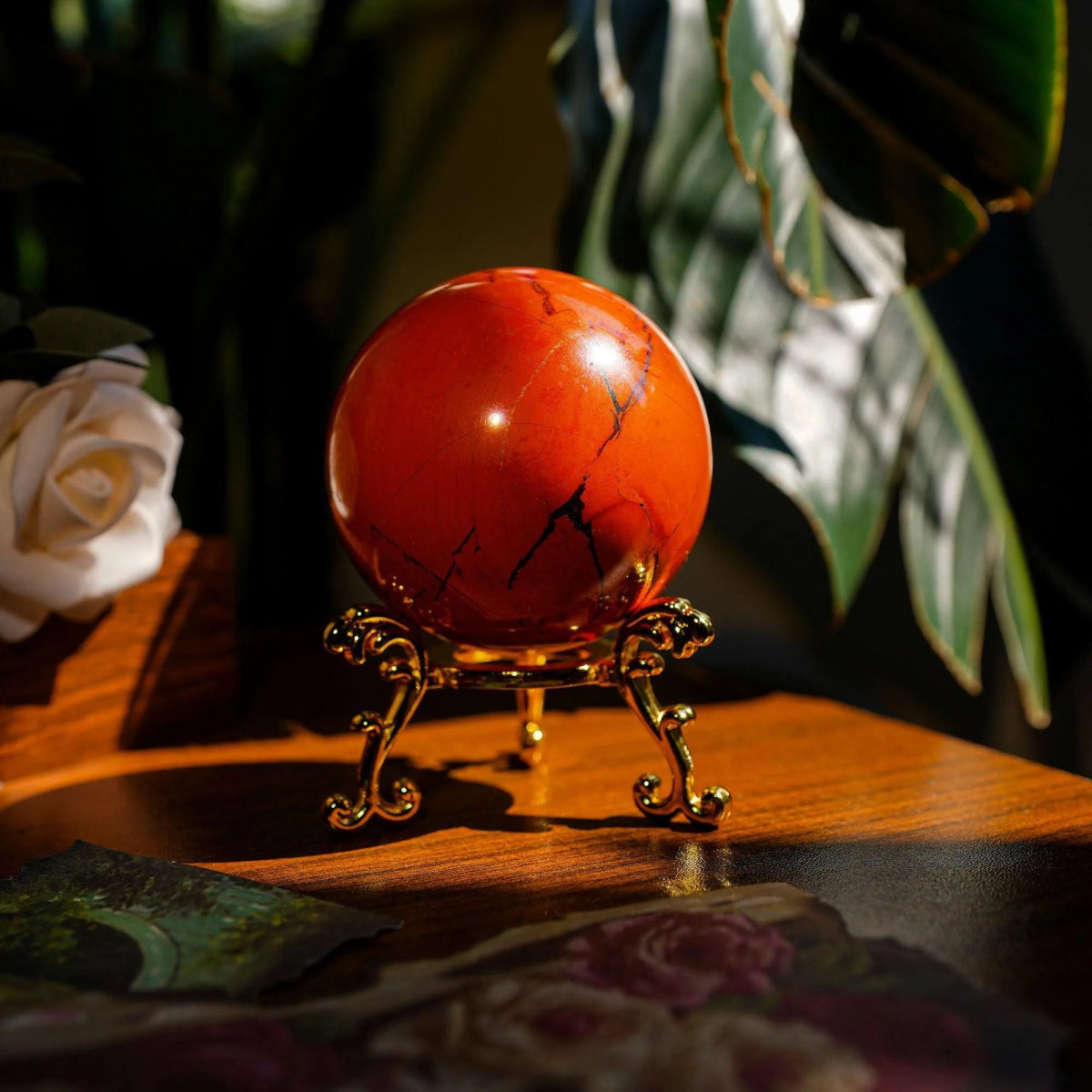 Red Jasper Sphere - helmsman - crystal