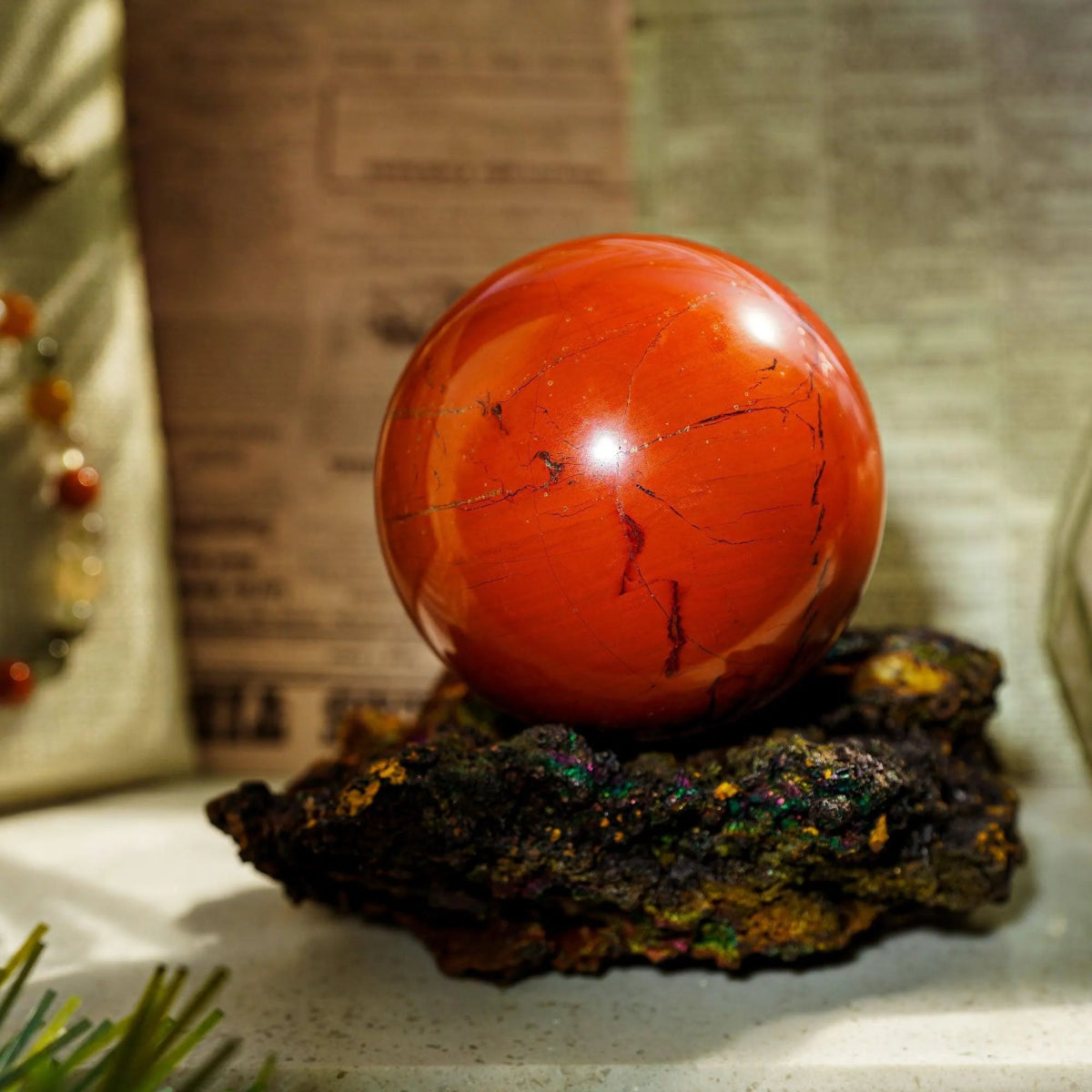 Red Jasper Sphere - helmsman - crystal