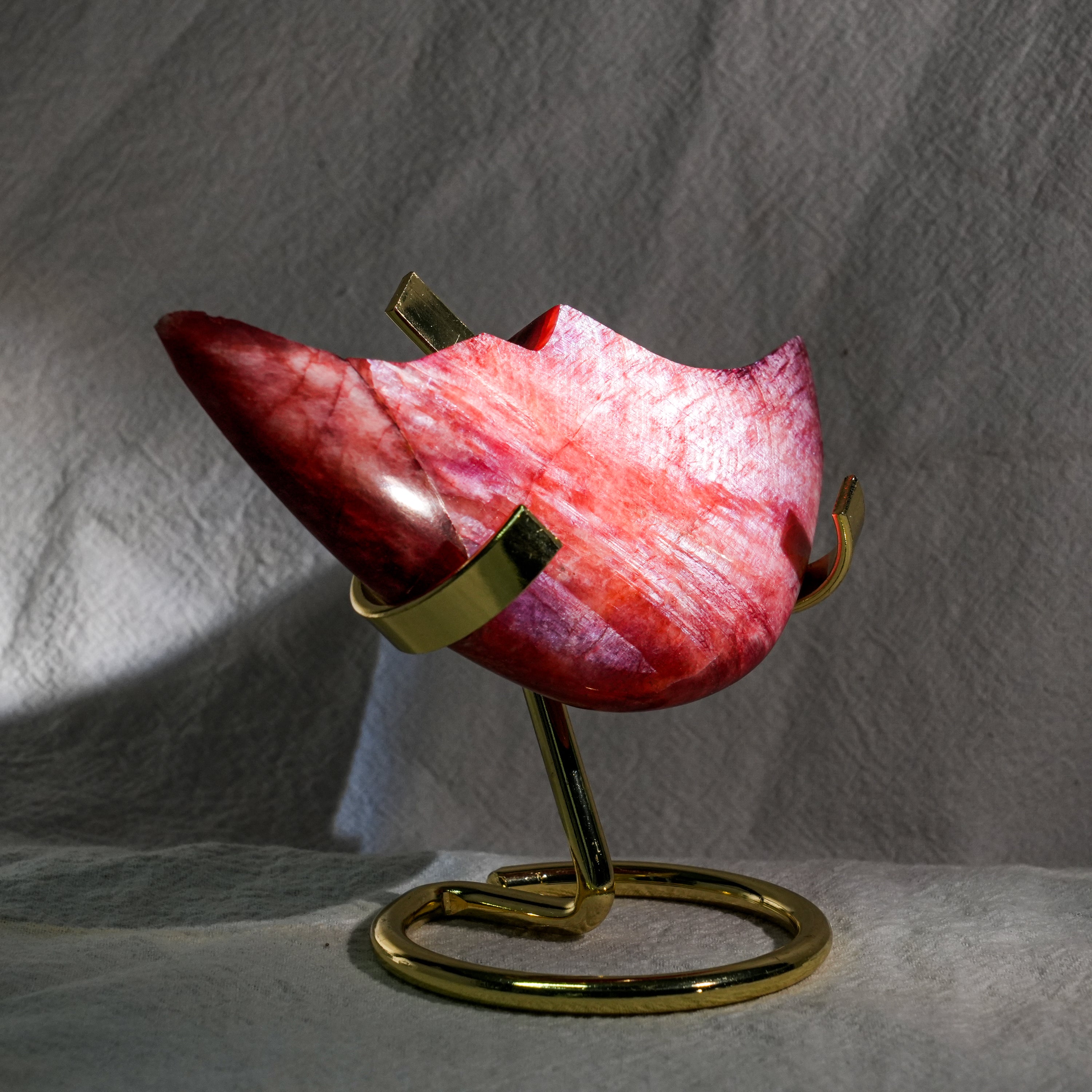 Red Moonstone Moon Face Ornament-Helmsman Crystal