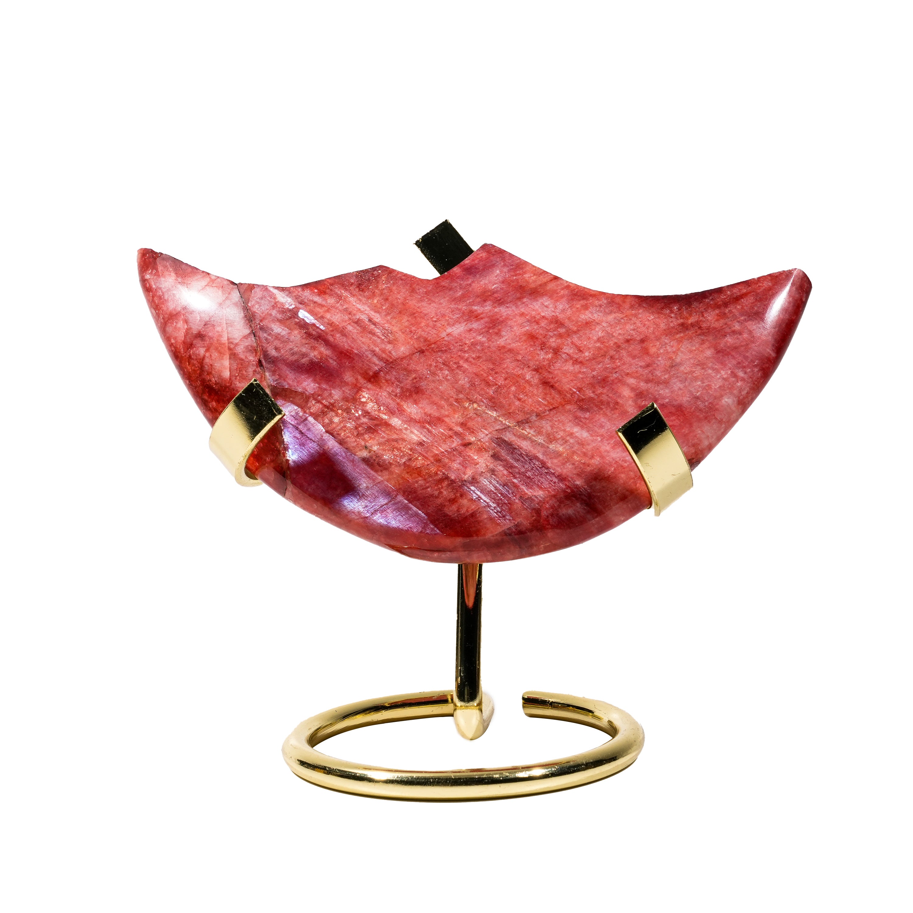 Red Moonstone Moon Face Ornament-Helmsman Crystal