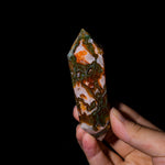 Red Moss Agate Double Terminated Point - helmsman - crystal