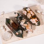 Red Moss Agate Double Terminated Point - helmsman - crystal