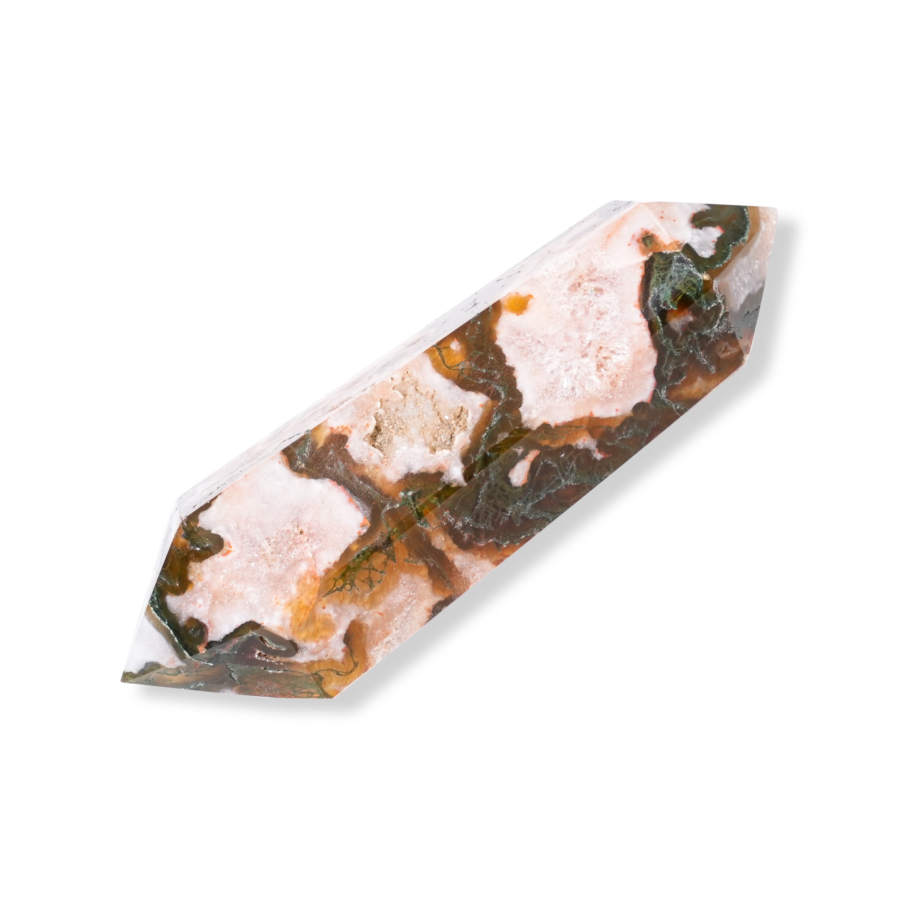 Red Moss Agate Double Terminated Point-Helmsman Crystal