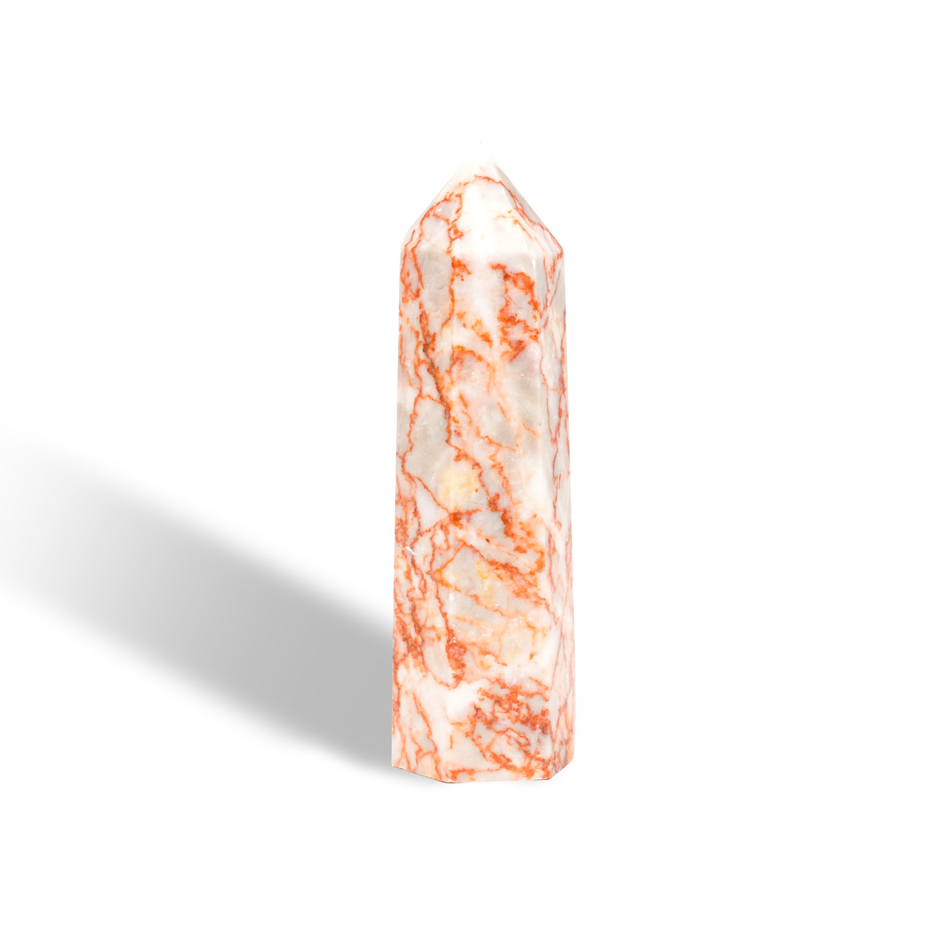 Red Network Stone Point-Helmsman Crystal