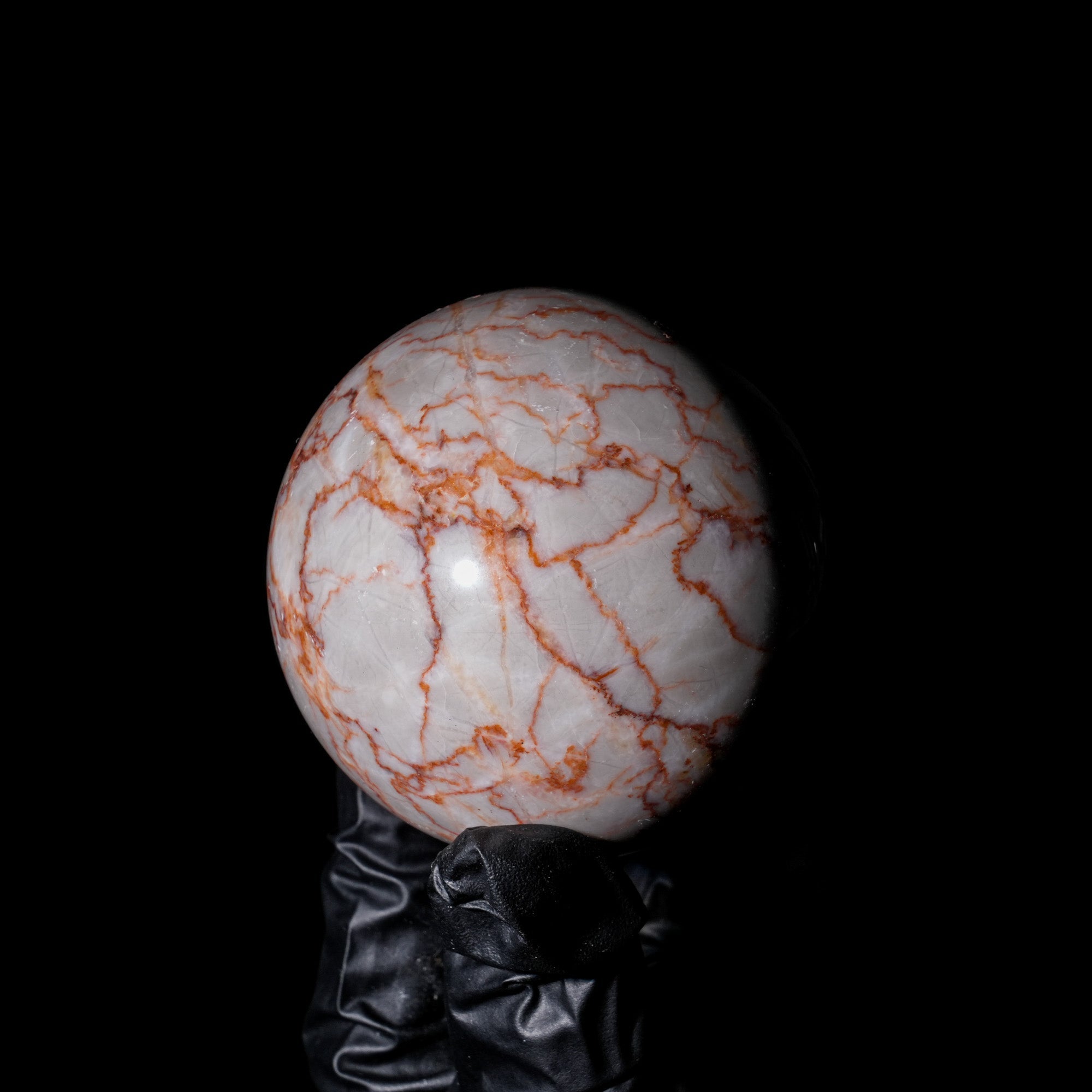 Red Network Stone Sphere - helmsman - crystal