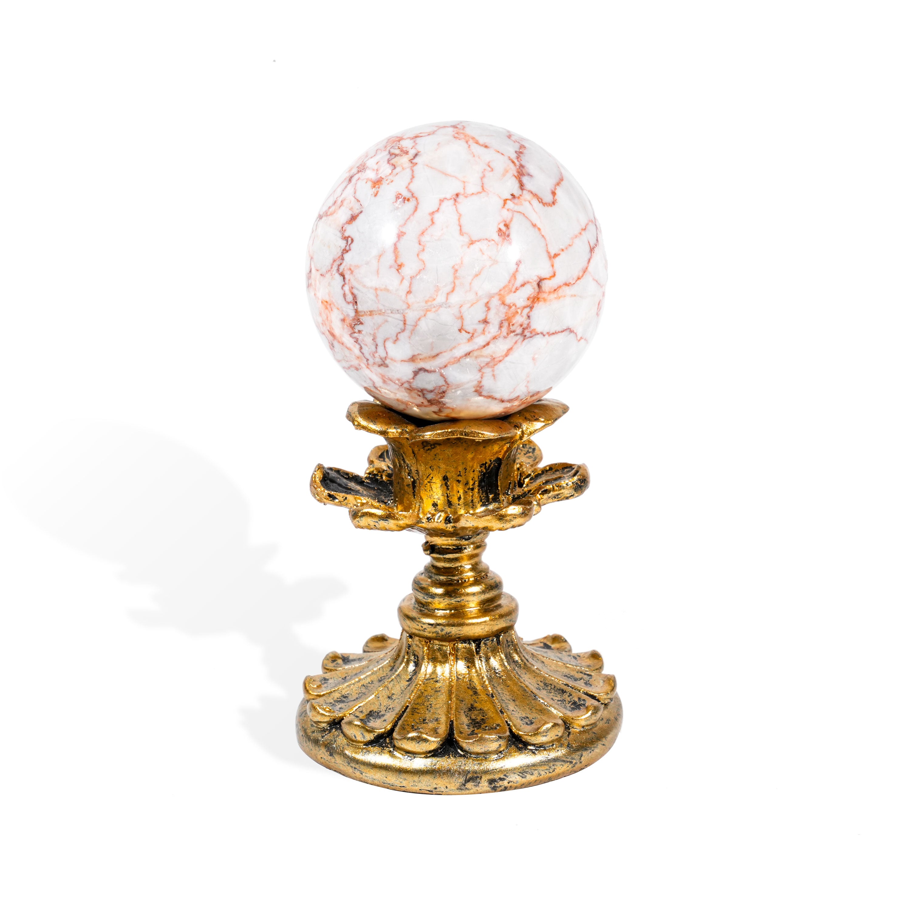 Red Network Stone Sphere - Helmsman Crystal - Healing Crystal