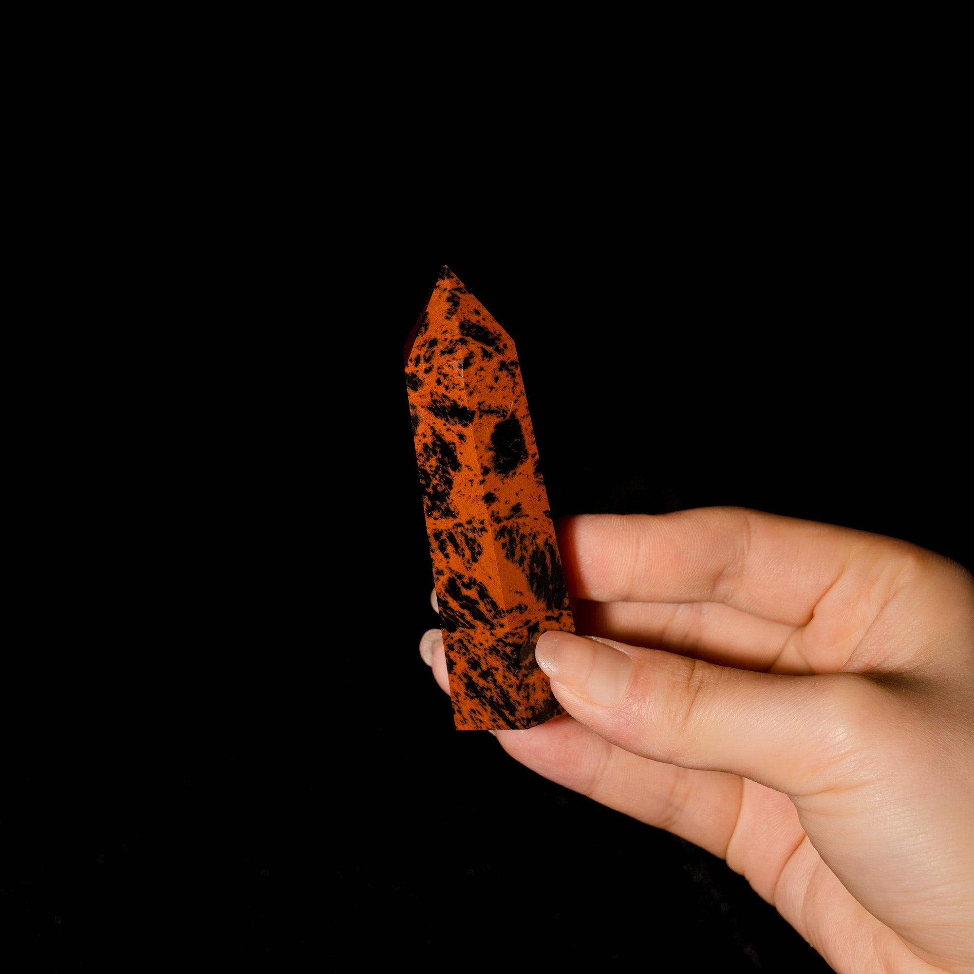 Red Obsidian Point - helmsman - crystal