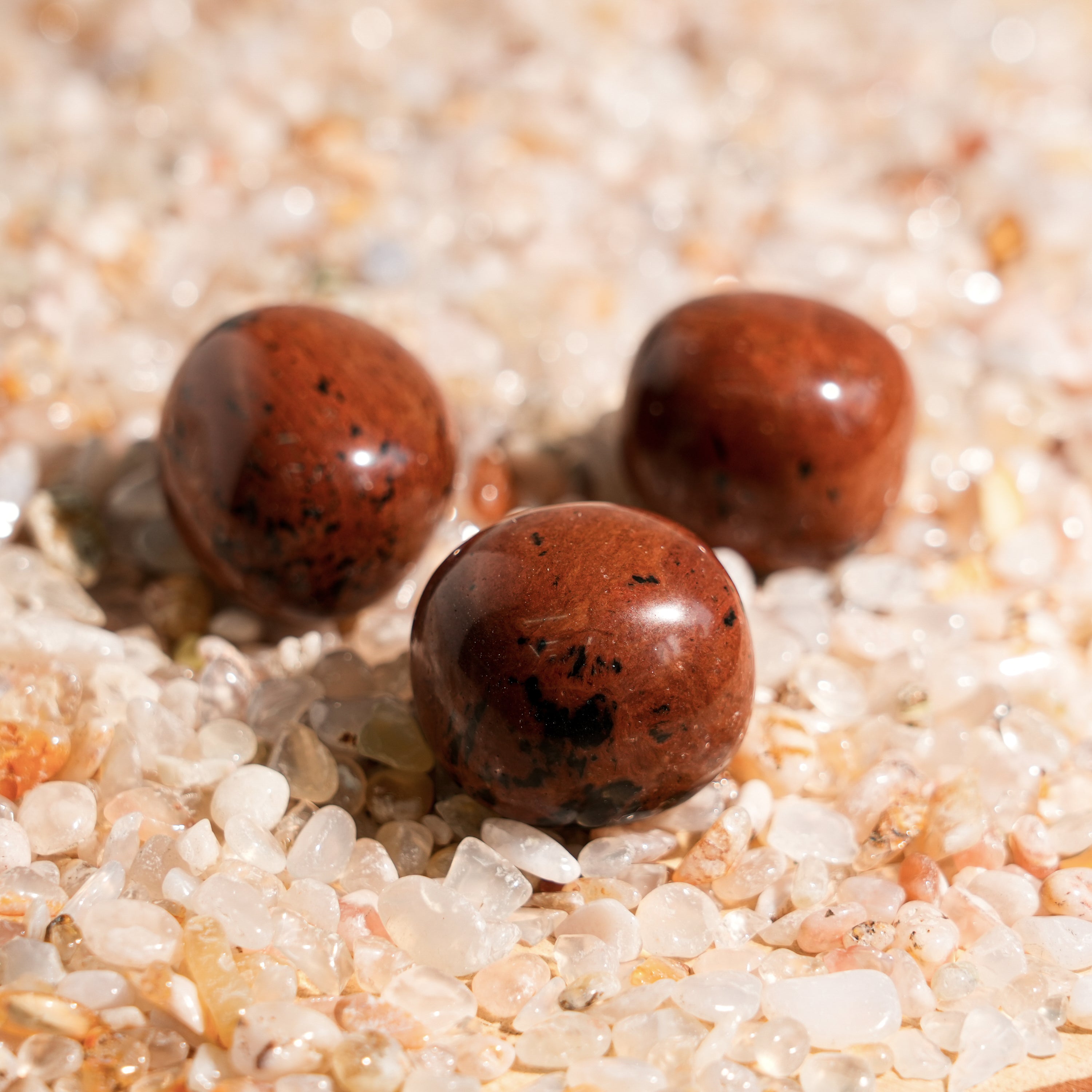 Red Obsidian Tumbled Stone Set-Helmsman Crystal