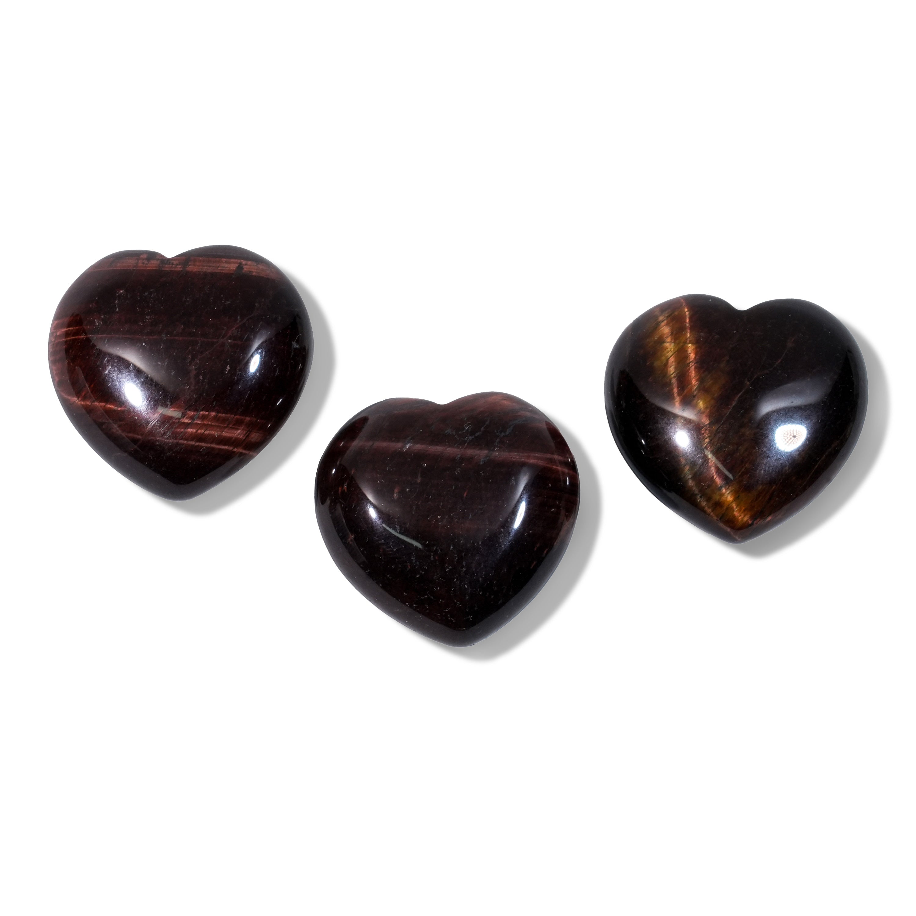 Red Tiger Eye Stone Mini Heart Set-Helmsman Crystal
