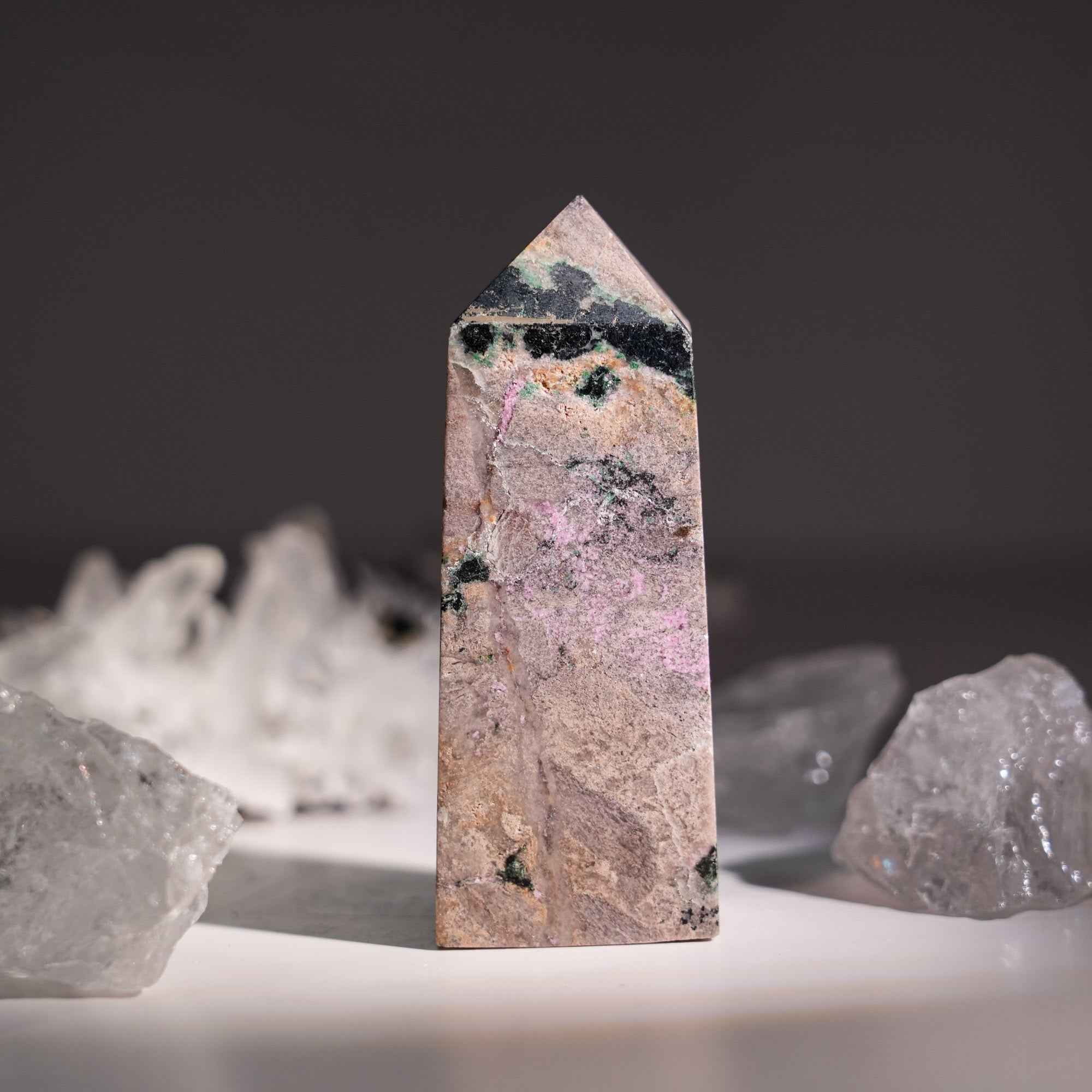 Rhodonite Tower - helmsman - crystal