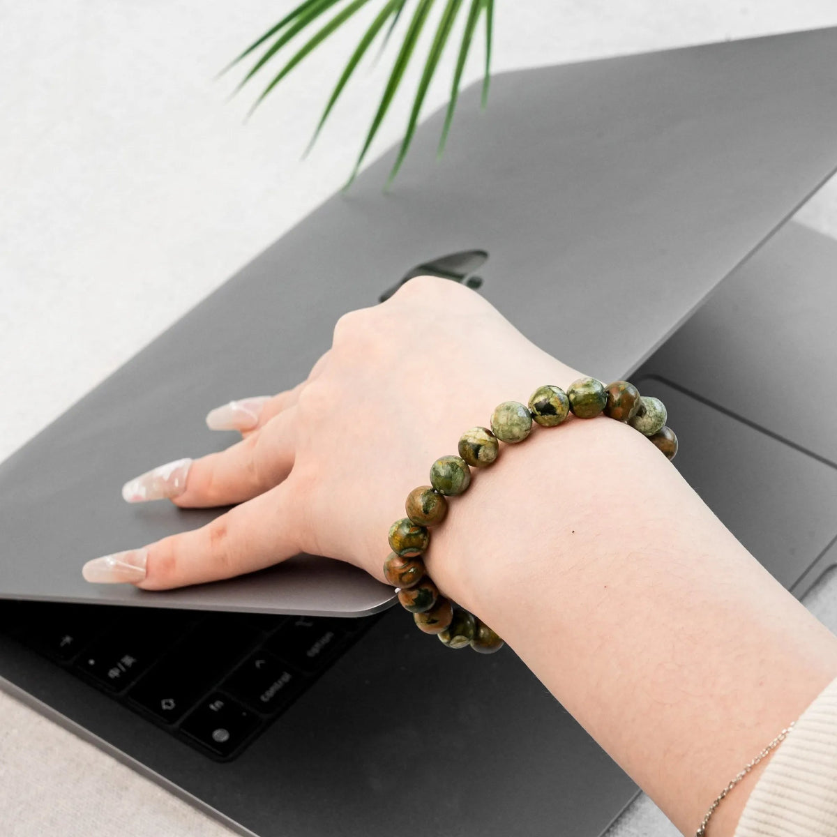 Rhyolite Beads Bracelet - helmsman - crystal