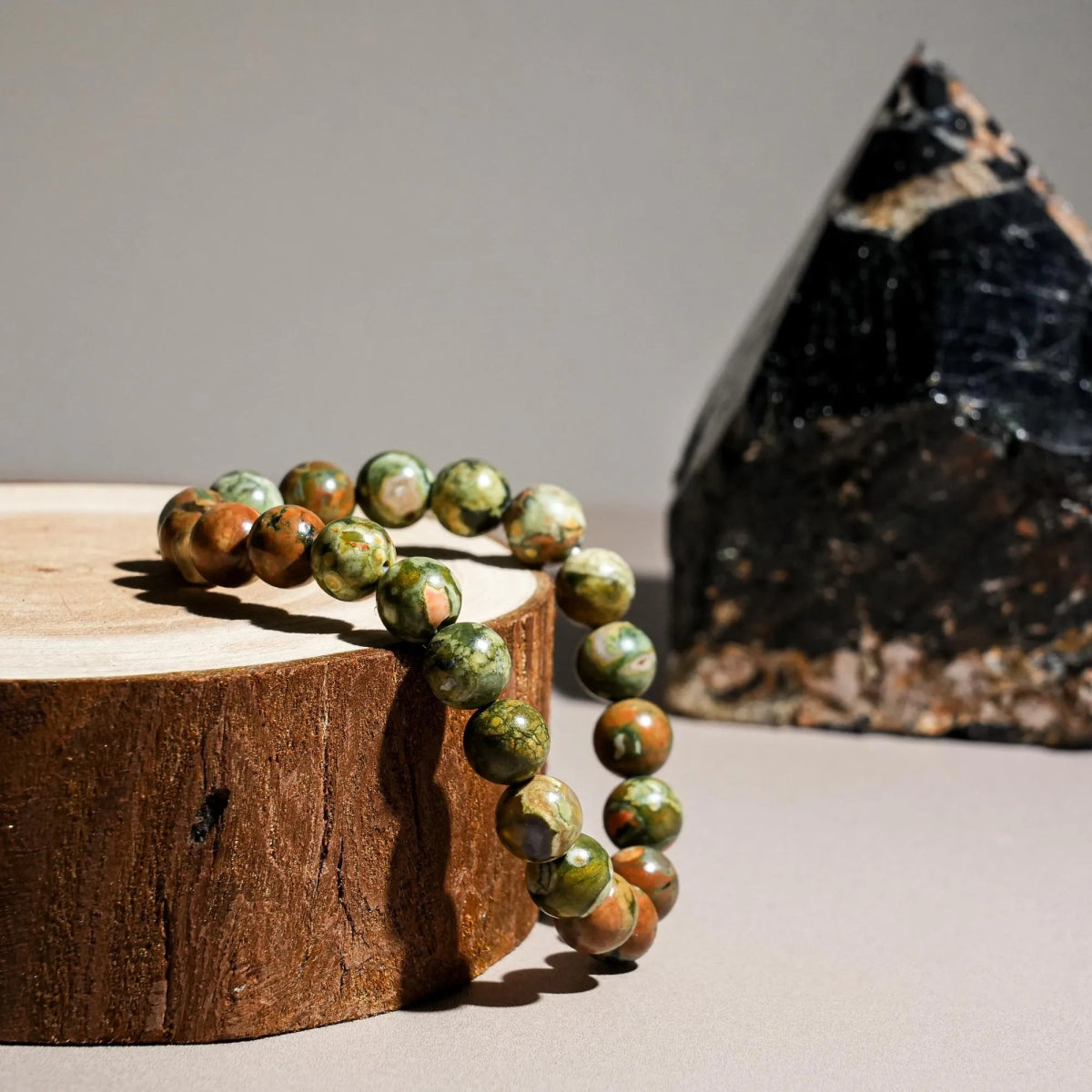 Rhyolite Beads Bracelet - helmsman - crystal