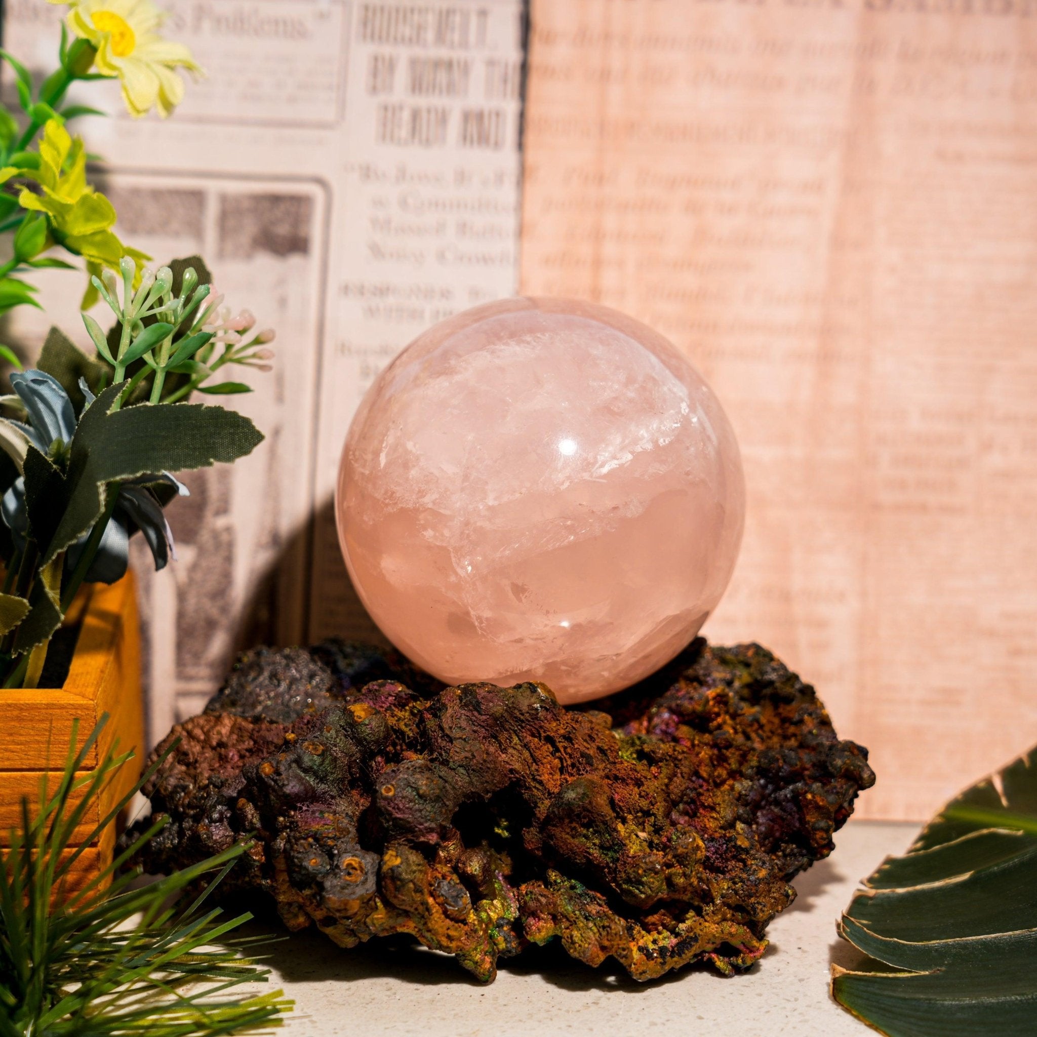 Rose Quartz Sphere - helmsman - crystal