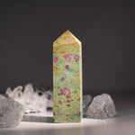 Ruby Fuchsite Tower - helmsman - crystal