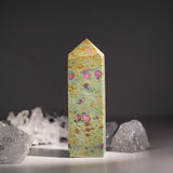 Ruby Fuchsite Tower - helmsman - crystal